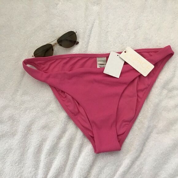 NWT L*SPACE RIBBED CAMACHO BIKINI BOTTOM PINK - Picture 4 of 7
